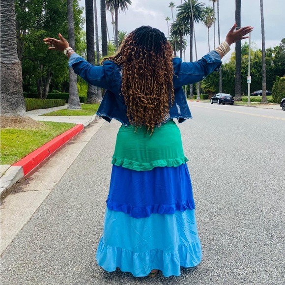 Brand New! Ivy Street Orange Multi Tiered dress with Ties at Shoulder Size 2X. - Picture 4 of 11